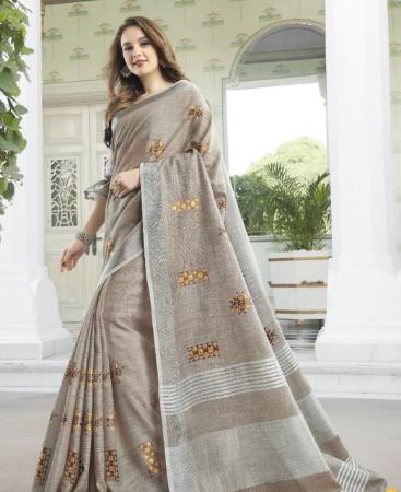 Picture of Elegant Light Beige Casual Saree