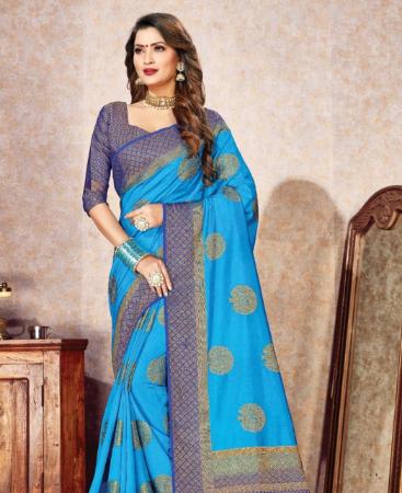 Picture of Classy Sky Blue Casual Saree