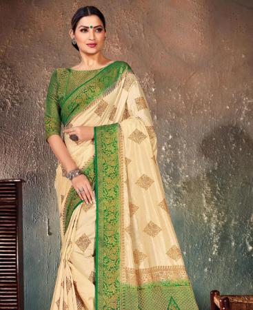 Picture of Ideal Off White Casual Saree