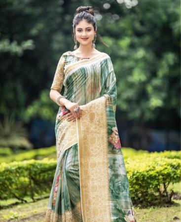 Picture of Exquisite Green Casual Saree