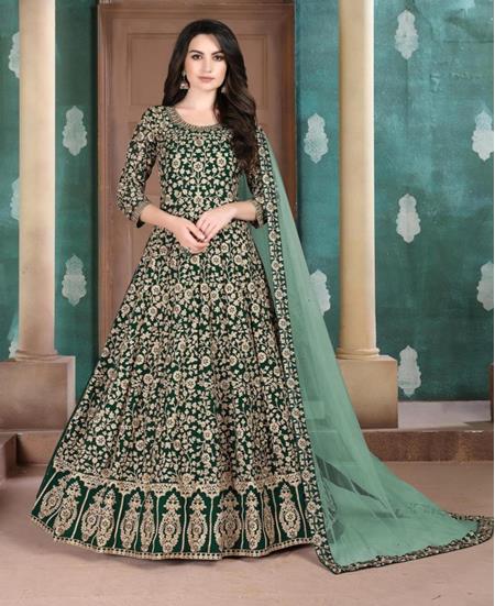 Picture of Ideal Dark Green Anarkali Salwar Kameez