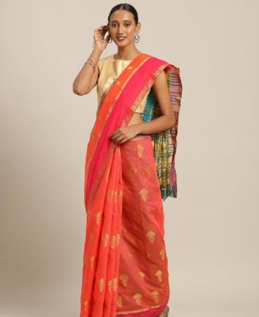 Picture of Good Looking Orange Casual Saree