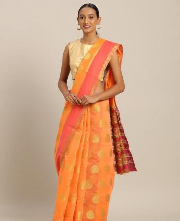 Picture of Stunning Orange Casual Saree