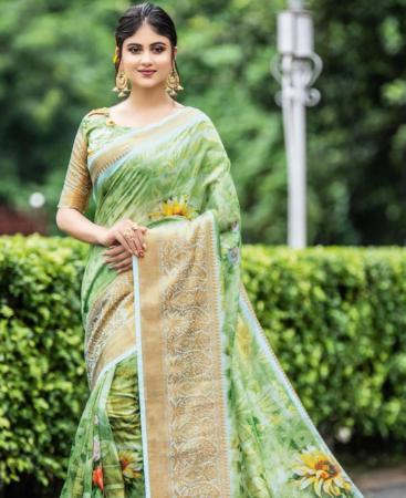 Picture of Bewitching Green Casual Saree