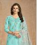 Picture of Beautiful Turquoise Blue Cotton Salwar Kameez