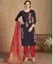 Picture of Enticing Navy Blue Cotton Salwar Kameez