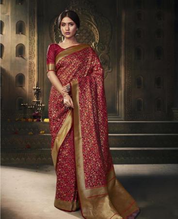 Picture of Excellent Maroon Silk Saree