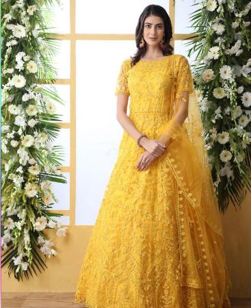 Picture of Magnificent Yellow Party Wear Gown