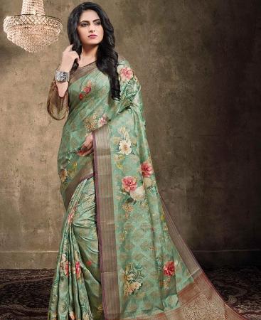 Picture of Enticing Green Georgette Saree