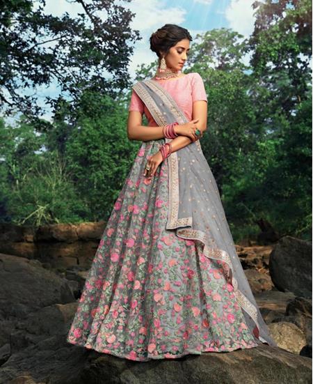 Picture of Alluring Grey Lehenga Choli