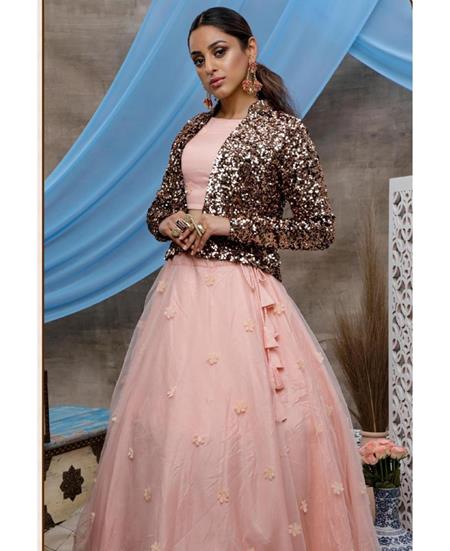 Picture of Fine Peach Lehenga Choli