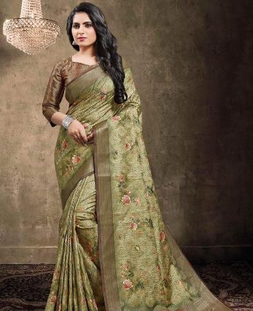 Picture of Beauteous Green Georgette Saree