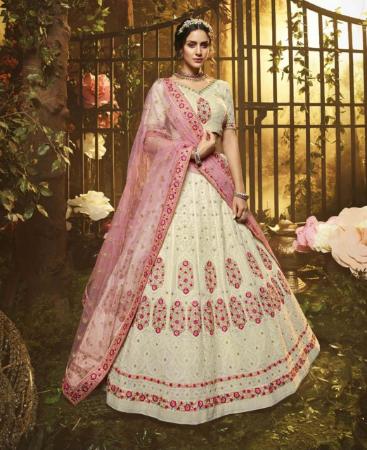 Picture of Gorgeous Off-White Lehenga Choli