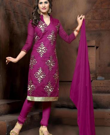 Picture of Resplendent Purple Cotton Salwar Kameez