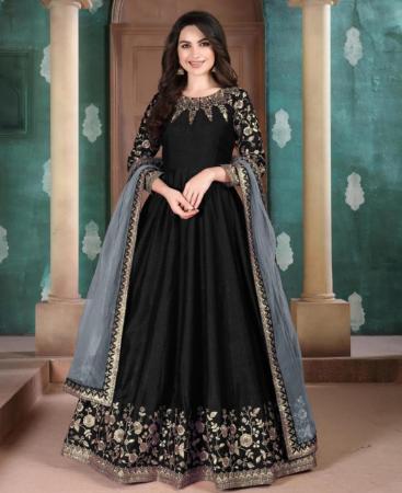 Picture of Splendid Black Anarkali Salwar Kameez