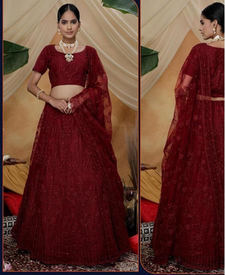 Picture of Pleasing Maroon Lehenga Choli