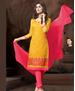 Picture of Superb Yellow Cotton Salwar Kameez