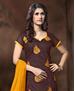 Picture of Exquisite Brown Cotton Salwar Kameez