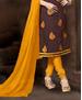 Picture of Exquisite Brown Cotton Salwar Kameez