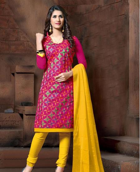 Picture of Fascinating Dark Pink Cotton Salwar Kameez