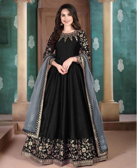 Picture of Splendid Black Anarkali Salwar Kameez