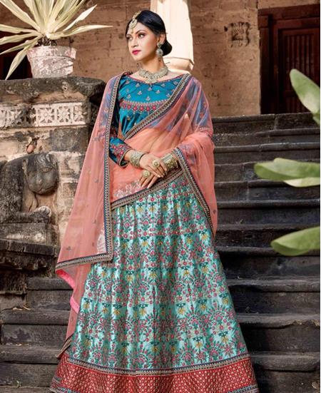 Picture of Fine Sky Blue Lehenga Choli