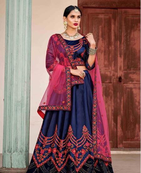 Picture of Ravishing Navy Blue Lehenga Choli