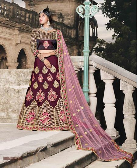 Picture of Elegant Wine Lehenga Choli