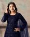 Picture of Magnificent Navy Blue Straight Cut Salwar Kameez