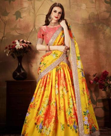 Picture of Taking Yellow Lehenga Choli