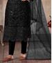 Picture of Good Looking Black Straight Cut Salwar Kameez