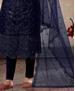 Picture of Magnificent Navy Blue Straight Cut Salwar Kameez