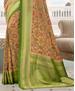 Picture of Charming Beige & Green Silk Saree