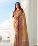 Picture of Amazing Beige & Maroon Silk Saree