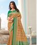 Picture of Fine Beige & Rama Silk Saree