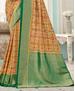 Picture of Fine Beige & Rama Silk Saree