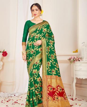 Picture of Well Formed Green Casual Saree