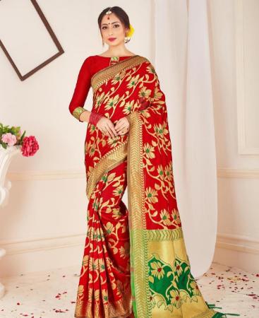 Picture of Gorgeous Red Casual Saree