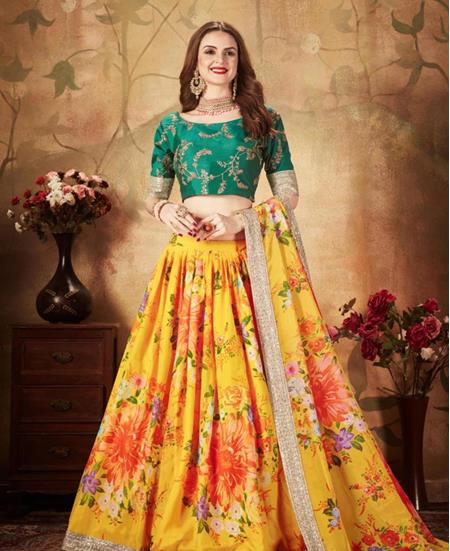 Picture of Superb Yellow Lehenga Choli