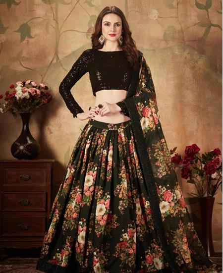 Picture of Alluring Black Lehenga Choli