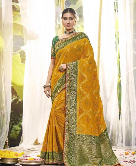 Picture of Beautiful Musterd Silk Saree