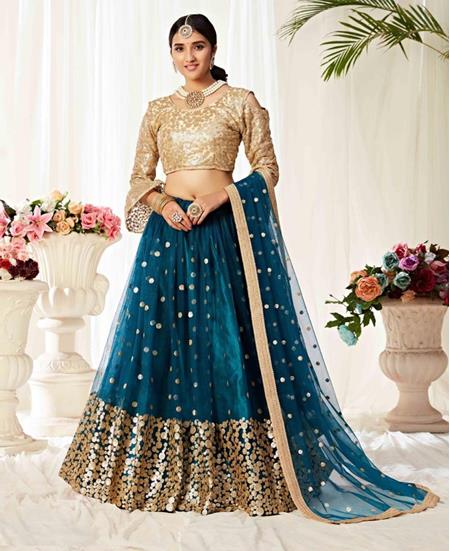 Picture of Fine Rama Blue Lehenga Choli