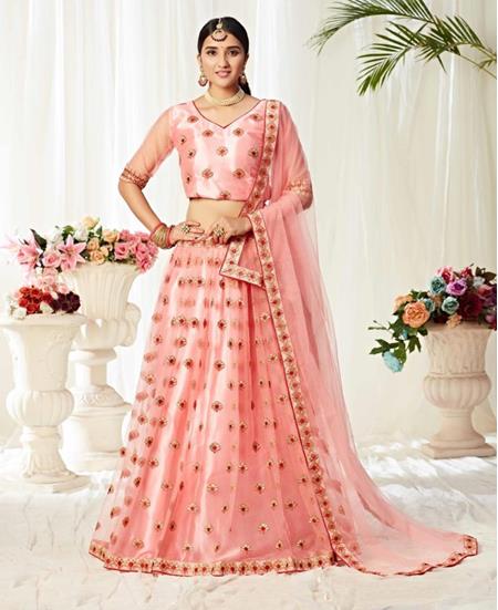 Picture of Exquisite Light Pink Lehenga Choli