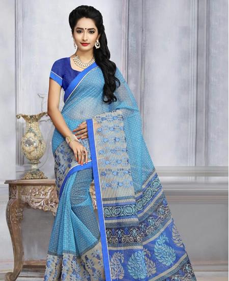 Picture of Beautiful Sky Blue Casual Saree