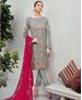 Picture of Amazing Grey Straight Cut Salwar Kameez