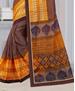 Picture of Elegant Brown & Yellow Casual Saree