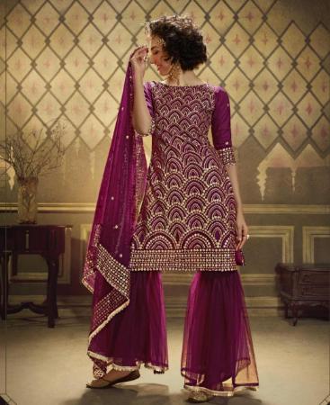 Picture of Enticing Dark Pink Straight Cut Salwar Kameez