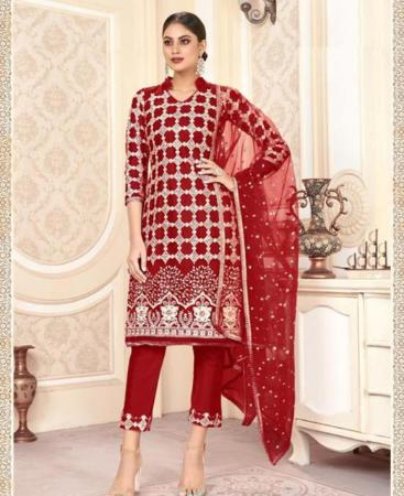 Picture of Admirable Red Straight Cut Salwar Kameez