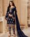 Picture of Lovely Navy Blue Straight Cut Salwar Kameez