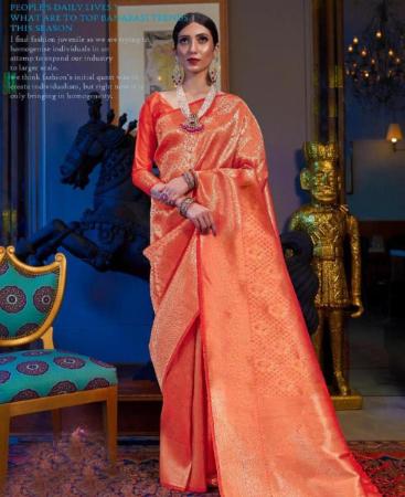 Picture of Alluring Orange Casual Saree